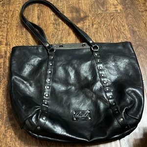 Patricia Nash black leather tote